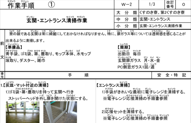 玄関清掃作業手順書
